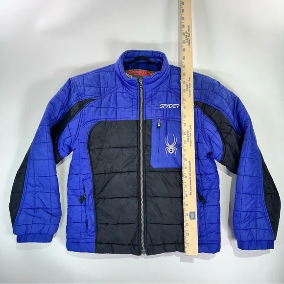 Spyder Kids Ski Jacket Performance Insulated Blue Black XL - Picture 12 of 14